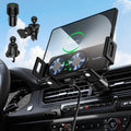 Wireless Car Charger Mount, 15W Dual Coil One-Touch Rotatable Car Phone Holder Wireless Charger for Samsung Galaxy Z Fold 7/6/5/4/3/2, Z Flip, S25/S24/S23/S22, Iphone, Car Charger Included
